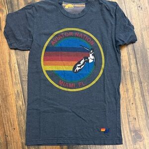 Aviator Nation  Charcoal Graphic Tee small Miami